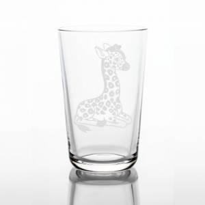 Personalisiertes Trinkglas für Kinder mit Namen und Motiv | Kinderglas mit Gravur | Kindergeschirr Giraffe Bild 3