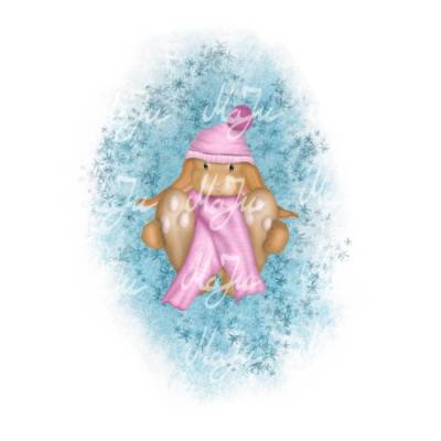 Digistamp Set Hase Winter verschiedene Farben drucken sublimieren