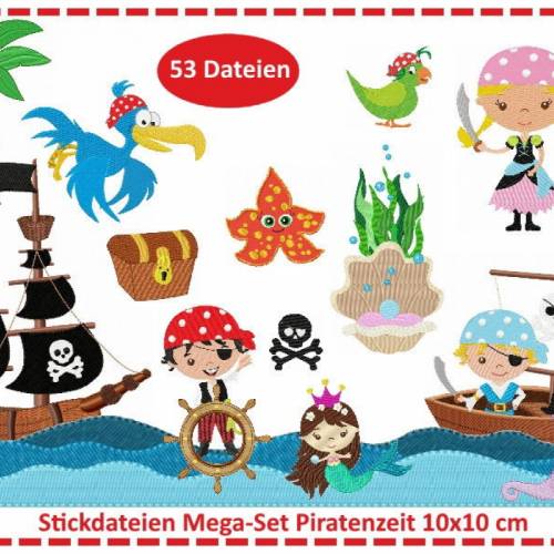 Stickdateien Piratenzeit Set 10x10