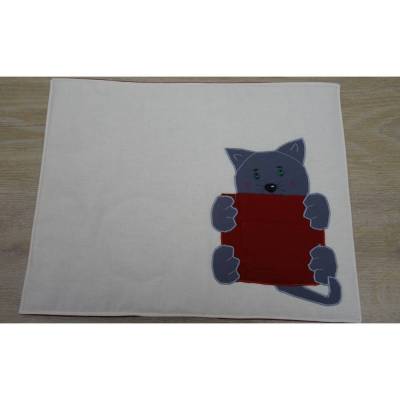 Platzdeckchen Katze, personalisierbar, Wunschfarbe wählbar