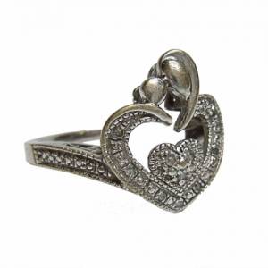 Herz Damen Ring mit Diamantbesatz Dezent & Edel RG55 Bild 1