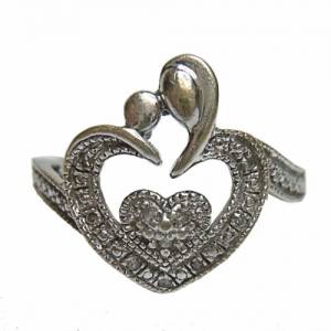 Herz Damen Ring mit Diamantbesatz Dezent & Edel RG55 Bild 2