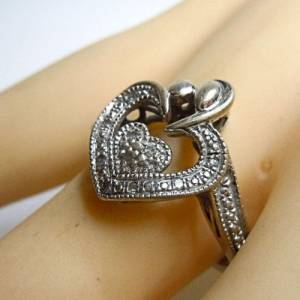 Herz Damen Ring mit Diamantbesatz Dezent & Edel RG55 Bild 4