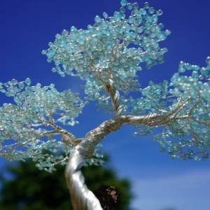 Drahtbaum, Bonsai Dekoration für Wohnzimmer, Deko Bonsai mit Blättern, Geschenkidee Baum Bonsai Bild 6