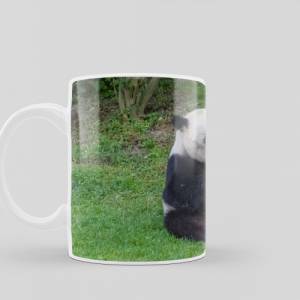 Bedruckte Tasse aus Keramik mit Panda Bären Motiv | Kaffeetasse als Geschenkidee | spülmaschinenfeste Keramiktasse Bild 3