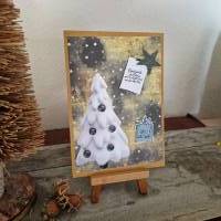 Weihnachtskarte mit Weihnachtsbaum - Sterne - Geschenk Bild 2