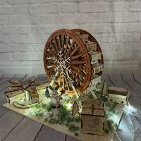 Adventskalender Riesenrad und Karussell zum selber befüllen, 23 Gondeln, Glühweinstand und die 24 Tür als Geschenkbox. Bild 6