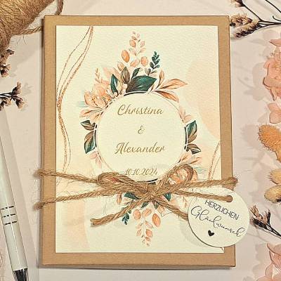 Personalisiertes Geldgeschenk zur Hochzeit – Hochzeitsbox mit Glückwunschkarte zur Herbsthochzeit