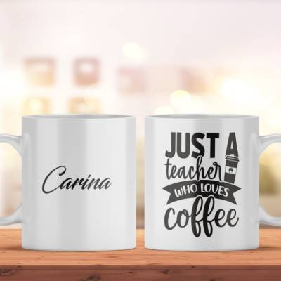 Personalisierte Kaffeetasse mit Spruch für Lehrer, perfekte Geschenkidee für Lehrer, spülmaschinenfeste Kaffeetasse