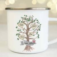Tasse mit Name Stammbaum Familie Emaille Keramik Geschenkidee Kaffetasse Bild 1
