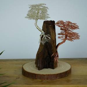 Mini Bonsai Baum aus Draht, Drahtbaum, Kunst Baum als Dekoration, handgefertigte Unikate als wahrhaftiger Blickfang, Spe Bild 1