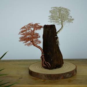 Mini Bonsai Baum aus Draht, Drahtbaum, Kunst Baum als Dekoration, handgefertigte Unikate als wahrhaftiger Blickfang, Spe Bild 2