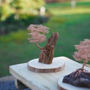 Mini Bonsai Baum aus Draht, Drahtbaum, Kunst Baum als Dekoration, handgefertigte Unikate als wahrhaftiger Blickfang, Spe Bild 5