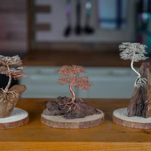 Mini Bonsai Baum aus Draht, Drahtbaum, Kunst Baum als Dekoration, handgefertigte Unikate als wahrhaftiger Blickfang, Spe Bild 9