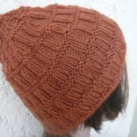 Handgestrickte braune coole Wintermütze für Männer und Jungs, Bild 3