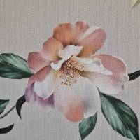 Stoff Baumwolle "Blütentraum" Hellgrau Pastell Digitaldruck Leinenoptik Bild 4