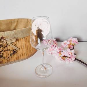 Personalisiertes Weinglas mit Name und Katze Motiv | Trinkglas mit Namen | Geschenke mit Wunschgravur Bild 1