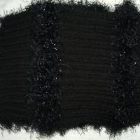 Damenschal Strickschal in schwarz mit Effektstreifen handgestrickt von Hobbyhaus Bild 4