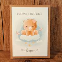 Personalisiertes Geschenk zur Geburt - Geldgeschenk zum Baby - Teddy Geschenkset - Geschenkverpackung Teddybär Mädchen Bild 2