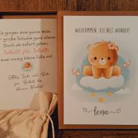 Personalisiertes Geschenk zur Geburt - Geldgeschenk zum Baby - Teddy Geschenkset - Geschenkverpackung Teddybär Mädchen Bild 3