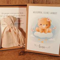 Personalisiertes Geschenk zur Geburt - Geldgeschenk zum Baby - Teddy Geschenkset - Geschenkverpackung Teddybär Mädchen Bild 4