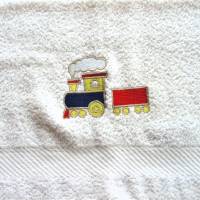 Gästehandtuch Zügle für Kinder in beige mit bunter Stickerei von Hobbyhaus Bild 3