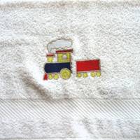 Gästehandtuch Zügle für Kinder in beige mit bunter Stickerei von Hobbyhaus Bild 4