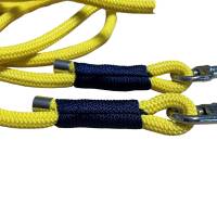 Maritime Hundeleine verstellbar, Tauleine, gelb, dunkelblau, Wunschlänge, für kleine Hunde Bild 3