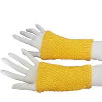Pulswärmer handgestrickt gelb  - Damen - Einheitsgröße - Modell 15 Bild 4