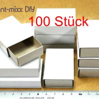 100 Mini-Schachteln, weiß, Schiebeschachteln, Basteln Scrapbooking, Aufbewahren, Adventskalender diy Bild 1