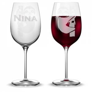 Personalisiertes Weinglas mit Name und Faultier Motiv | Trinkglas mit Namen | Geschenke mit Wunschgravur Bild 2