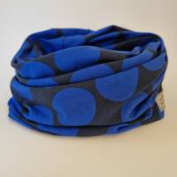 Beanie-Loop - gleichzeitig Mütze und Loop - für Damen, genäht aus Jersey in dunkelblau-blau, von he-ART by helen hesse Bild 7