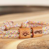 Armband aus Holz, Sonnenaufgang, graviertes Holzarmband, Geschenkideen für Paare, Boho Bild 1