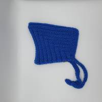 Pixie Zwergen Mütze mit angestricktem Bindeband, dunkelblau, Kinder Gr. 46-48 Bild 2