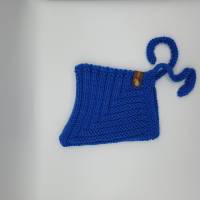 Pixie Zwergen Mütze mit angestricktem Bindeband, dunkelblau, Kinder Gr. 46-48 Bild 3