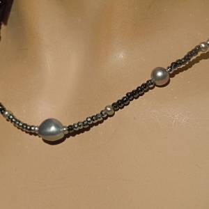 Set aus Collier und Armband aus Perlen und Hämatit Bild 6