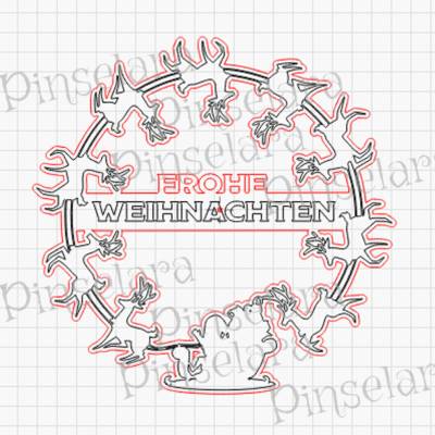 Laser Cut File, Weihnachten, Türschild Christmas, Türkranz, Willkommensschild, Digitaler Download
