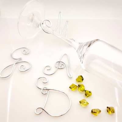 Glasmarker für Wein- oder Sektglas Glasmarkierer Glasring Initialen Buchstaben