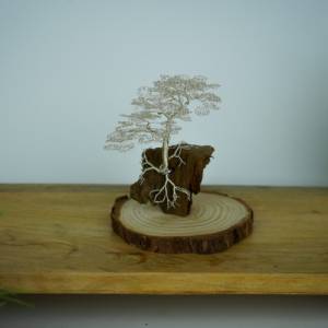Mini Bonsai Baum aus Draht, Kunst Baum als Dekoration, handgefertigte Unikate als wahrhaftiger Blickfang, Spezialanferti Bild 1