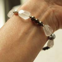 Armband aus Girasol Nuggets und Perlen mit Silber Bild 3