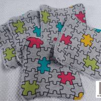 Waschlappen Waschtuch Waschlappen für Babys wiederverwendbar umweltfreundlich 5er Set grau Puzzle Bild 4