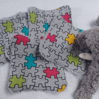 Waschlappen Waschtuch Waschlappen für Babys wiederverwendbar umweltfreundlich 5er Set grau Puzzle Bild 5