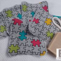 Waschlappen Waschtuch Waschlappen für Babys wiederverwendbar umweltfreundlich 5er Set grau Puzzle Bild 6