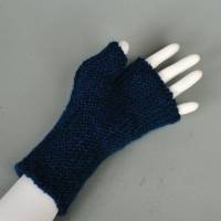 Armstulpen mit Daumen ozeangrün fingerlose Handschuhe handgestrickt mit Alpaka Bild 5