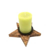 Kerzenhalter Stern aus Olivenholz Bild 1