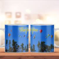Bedruckte Keramiktasse Heißluftballon für Kaffee- und Teeliebhaber | spülmaschinenfeste Tasse mit Motiv | Geschenkidee Bild 1