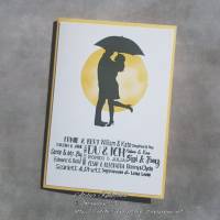 Grußkarte zur Hochzeit / Valentinstag: Du & Ich ~ Motiv: Paar im Mondschein ~ Text: div. Liebespaare ~ 10,5 x 14,85 cm Bild 1