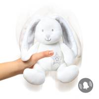 Taufgeschenk Personalisierter Baby Hase Kuscheltier Spielfigur mit Rassel Bild 3