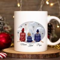 Tasse mit Name Familie Geschenk Weihnachten Emaille Keramik Geschenkidee Kaffetasse Bild 1