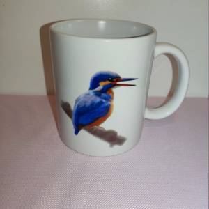 Personalisierte Keramiktasse für Kaffee- und Teeliebhaber | Tasse mit Namen und Eisvogel Motiv | Geschenkidee Bild 2